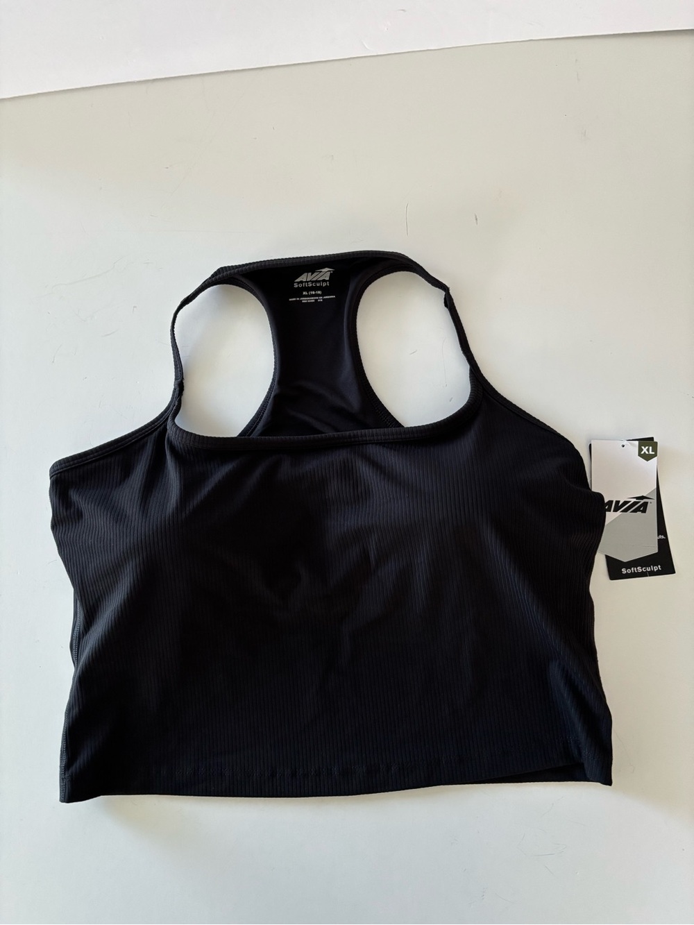 Avia Black Rib Softsculpt Tank Top Size XL